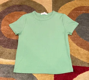 Sage + Stone Green Ribbed Short Sleeve Crop Top Shirt Women’s Size Medium thumbnail 1