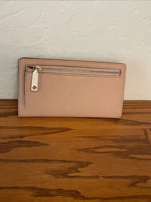 kate spade Blush Pink Pebbled Leather Continental Wallet with Gold Logo thumbnail 3