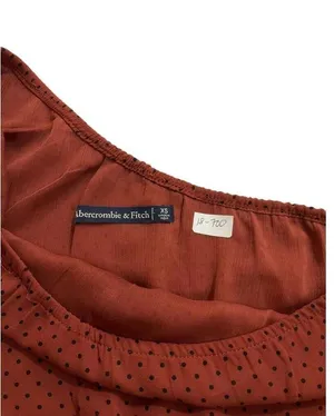 Abercrombie & Fitch Women Size XS Maroon Bodysuit Polka Dot One Shoulder 18-700P thumbnail 6