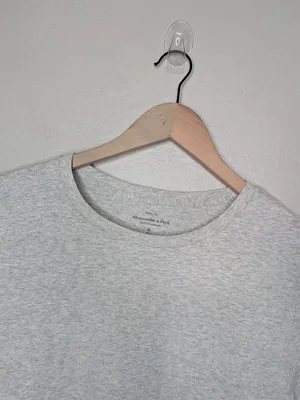 Abercrombie & Fitch Heather Gray Baby Tee A&F Essentials Womens XL thumbnail 2