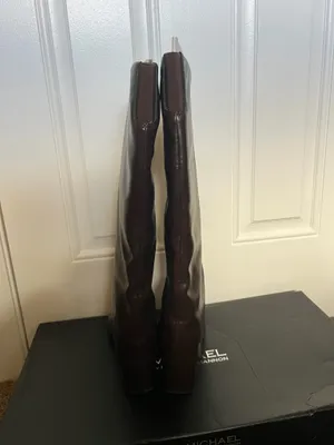 Michael by Michael Shannon Reese Wide Calf Tall Dress Boots in chocolate brown Sz 6.5 thumbnail 7