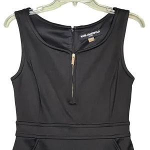 Karl Lagerfeld Paris Dress Womens 4 Sleeveless Sheath Zipper Pockets Career Work thumbnail 10