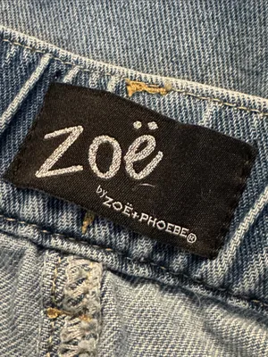 ZOE + PHOEBE High Rise Wide-Leg Jeans 5 Fits Like 26/2 Light Distressed Wash EUC thumbnail 3