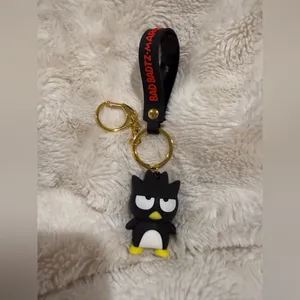 Sanrio Black and Gold Badtz-Maru Key Chain thumbnail 2