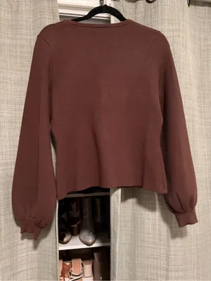 Joie Women's V-Neck Sweater in Mauve Brown thumbnail 2