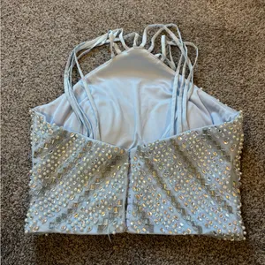 Blue Beaded Halter Top thumbnail 3