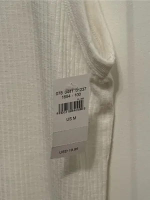 Aerie Double Scoop Neck Top in White thumbnail 5