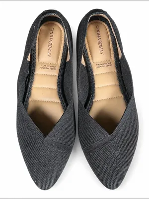 Cynthia Rowley Black Pointed Knit Slip-Ons thumbnail 2