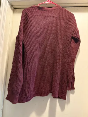 Moral Society maroon cardigan, XL thumbnail 2