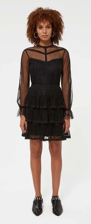 REBECCA MINKOFF Dress Womens 4 Feminine Whimsigoth Party Wedding Guest Chic thumbnail 1