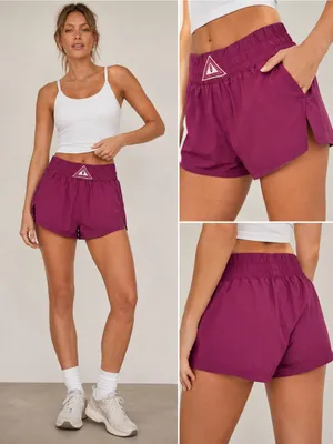 Free People Movement Next Round Athletic Shorts XS Pockets Berry thumbnail 2