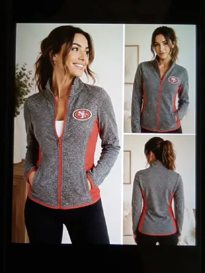 NFL San Francisco 49ers Womens Full Zip Football Season Athletic Jacket Sz S/P thumbnail 2