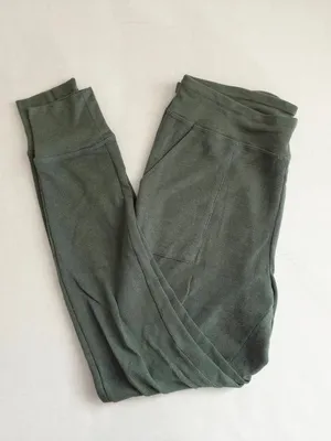 Warm Essentials by Cuddl Duds 2-Piece Lounge PJ Set - L - Grey + Green Plaid thumbnail 7