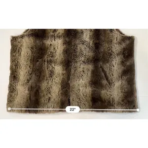 Betsey Johnson Brown Faux Fur Vest sz‎ Large Striped Retro Fully Lined thumbnail 7