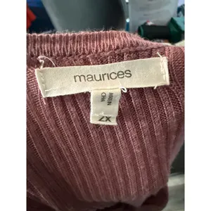 Maurice's Mauve Long sleeved waffle knit sweater with a cut-out‎ Sx 2X thumbnail 7