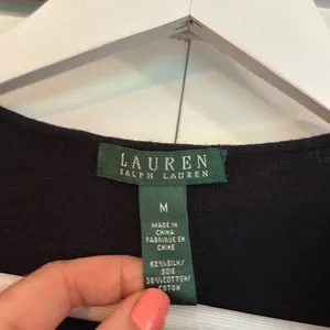 Lauren Ralph Lauren silk cotton blend ruffle neck sweater m thumbnail 4
