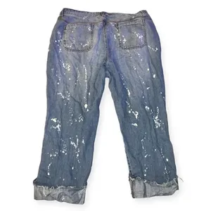 Angel kiss splattered Y2k cropped denim thumbnail 3