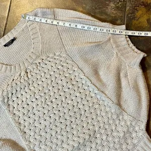 Vertigo Cream Short Sleeve Batwing Dolman Oversized Sweater Extra Small thumbnail 4