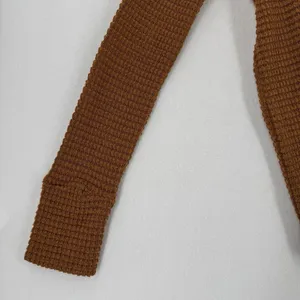 Fantastic Fawn Waffle Knit Cowl Neck Sweater S Rust Oversized Hi Low Boho Tunic thumbnail 7