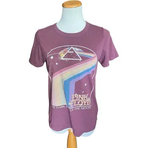 Womens Pink Floyd Dark Side of the Moon Concert Tee Shirt - Sz S thumbnail 2
