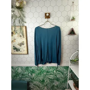Free People Salt N Peppa Surplice Drawstring Sleeve Blue Top - Size - Medium thumbnail 3