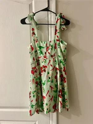 Umgee Mint Green Floral Tie-Shoulder Mini Dress thumbnail 3