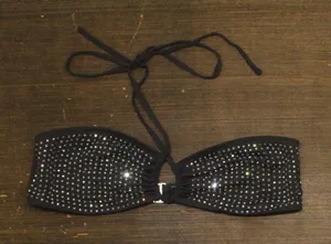 Significant Other Womens Niah Embellished Bikini Top SN2414T-F1 Charcoal Gray 10 thumbnail 1