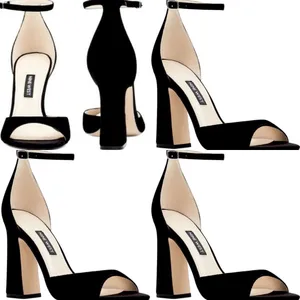 Nine West NWT Gavyn classic suede block heel, open toe statement sandal. 7.5 thumbnail 6