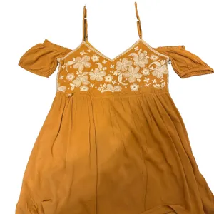 Savanna Jane Embroidered Cold Shoulder Marigold Dress, Size M Nwt thumbnail 3