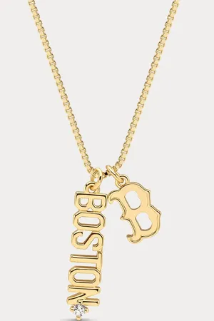 LUV AJ by Bijoux Sports THE MLB LAYERED NAMEPLATE NECKLACE in Boston Red Sox,NEW thumbnail 1
