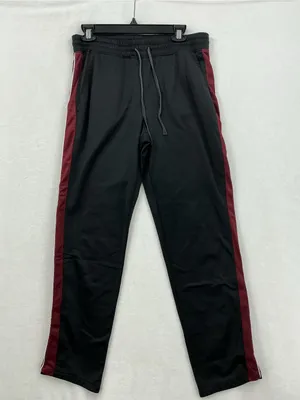 Free People Black Track Joggers with Burgundy Side Stripe 114 thumbnail 2