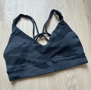Athleta Black Camo Strappy Sports Bra thumbnail 1