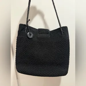 NWOT The Sak Black‎ Crochet Shoulder Boho Tote Bag thumbnail 2