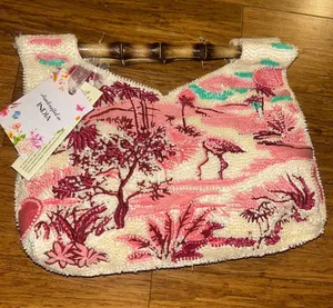 Handcrafted in India Beaded Bamboo Handle Clutch thumbnail 1