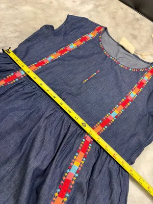 Savanna Jane The Alyssa Embroidered Dress - Denim. Size Small thumbnail 13