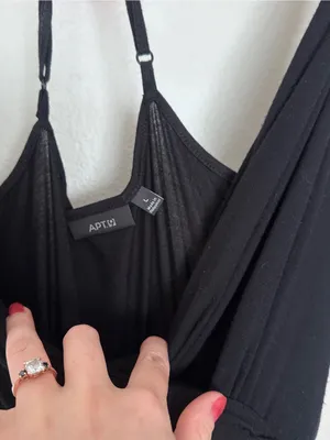 Apt. 9 Black V‑Neck Spaghetti Strap Maxi Dress thumbnail 3