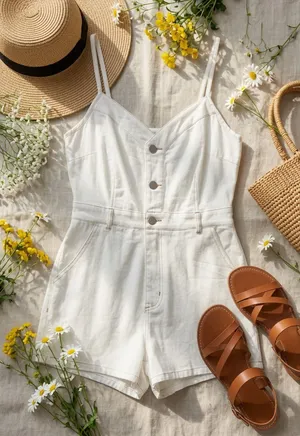 Cami Denim Romper Size M thumbnail 1