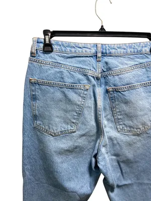 TopShop High Rise Straight Leg Mom Jeans Blue Size 32 Preppy Casual Minimalist thumbnail 12