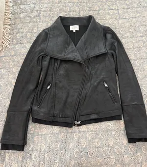 Bohme Black Faux Leather Asymmetrical Zip Moto Jacket thumbnail 1