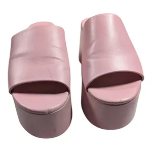 Steve Madden Christa Pink Leather Retro Y2K Chunky Platform Slide Sandals Sz 8 thumbnail 2