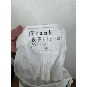 Frank & Eileen Jameson White Cotton Linen Jogger‎ Pants Size 12 Made in USA thumbnail 3