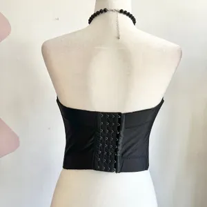 Black Mesh Corset Top, Y2K Grunge Gothic Coquette Indie‎ Sleaze Small thumbnail 3