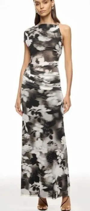 Bec + Bridge Sz 2 Brown Abstract One Shoulder Mesh Dress size 2 thumbnail 1