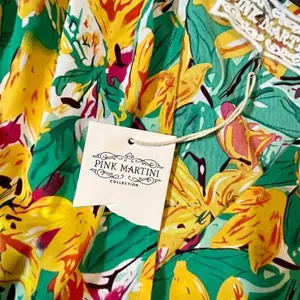 NWT Pink Martini Multicolor Floral V-neck Puff Sleeved Midi Dress thumbnail 11