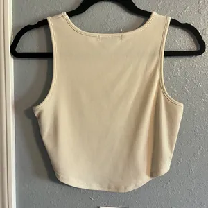 SHEIN Cream Sleeveless Crop Tank Top thumbnail 2