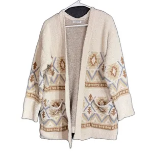 Magnolia Boutique Womens Size Small Cream Southwestern Open Front Cardigan Boho thumbnail 2