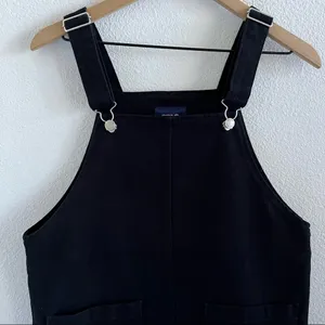 SPAO Y2K 90s Black Denim Vibe Coverall Dress Overall Dress Front Pocket Small thumbnail 2