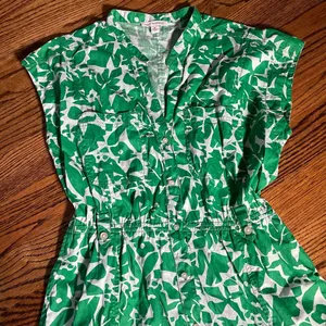Free Assembly Belted Utility Dress Size M Green White Floral Print Midi thumbnail 1