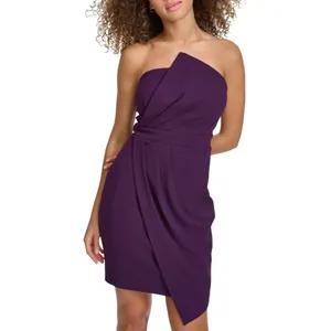 Siena Womens Side-Gathered Dress SATP1607 Plum Purple 10 thumbnail 7