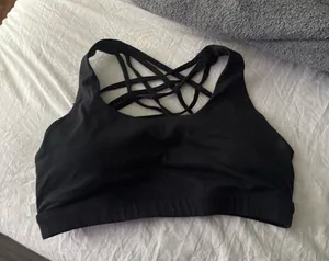 Black crossover dillards GB sports bra thumbnail 1